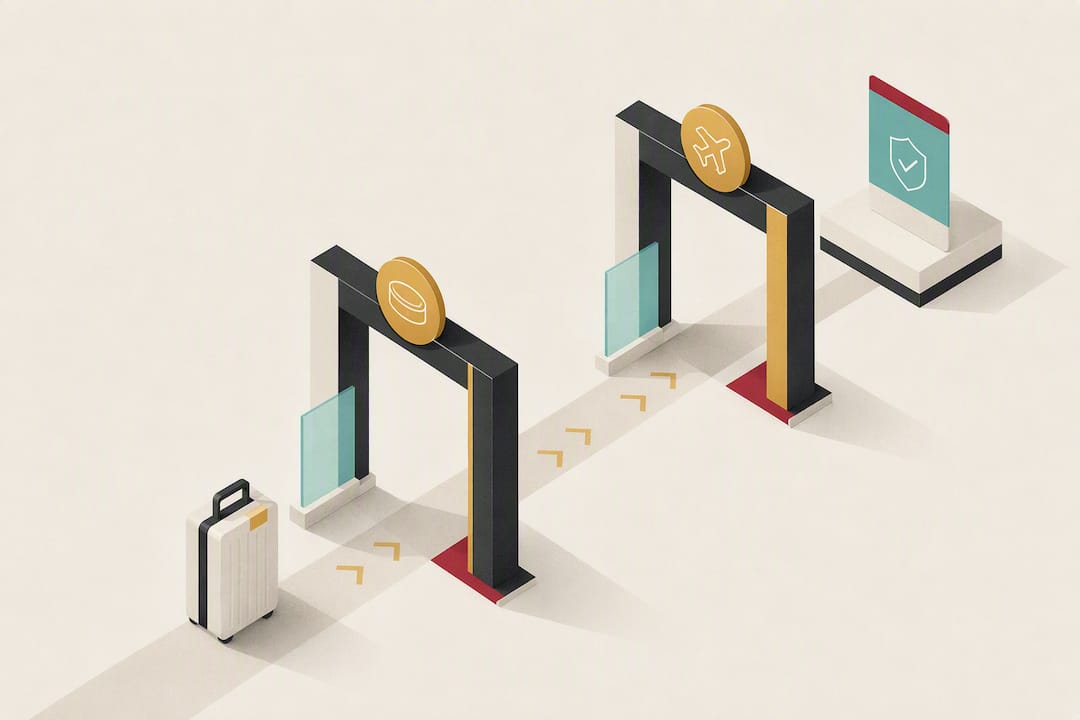 Isometric travel compliance title card