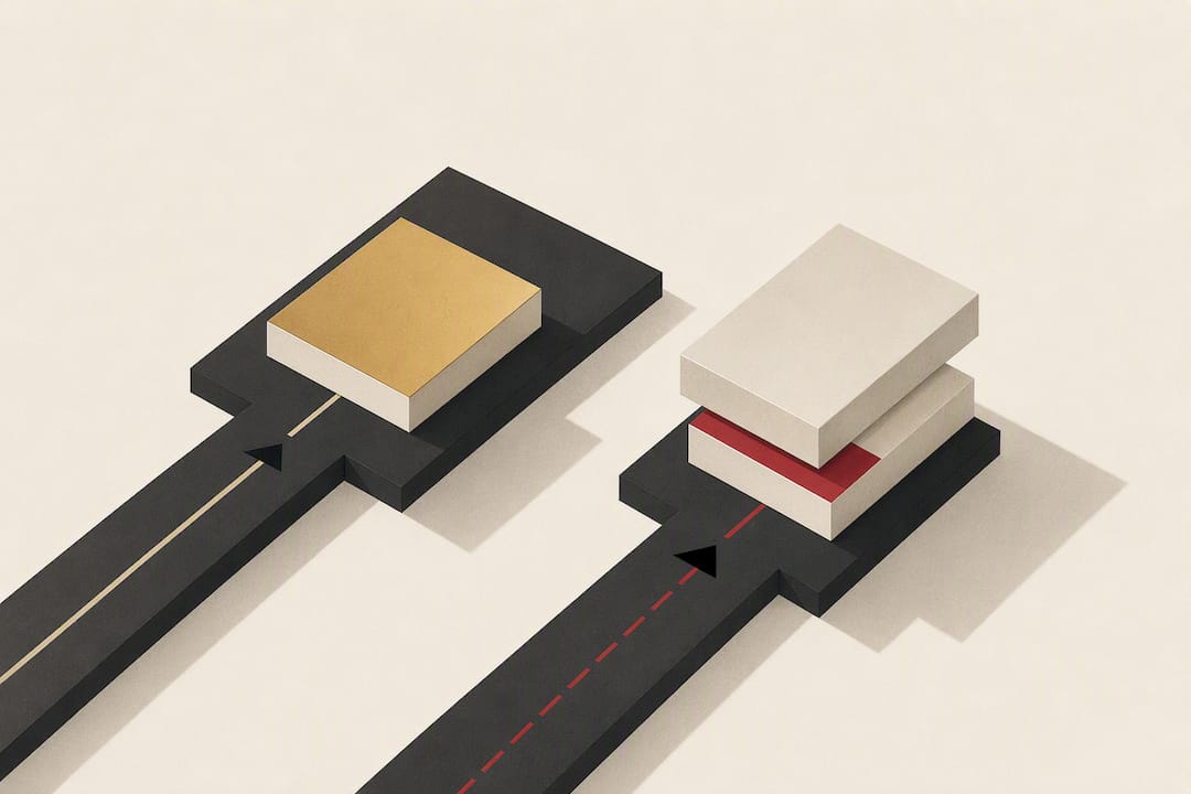 Isometric illustration of pouch stacking risk
