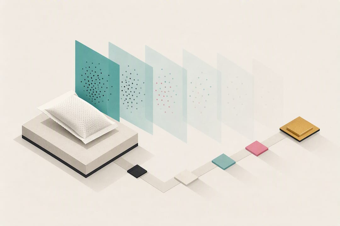 Illustration of flavour fading over time